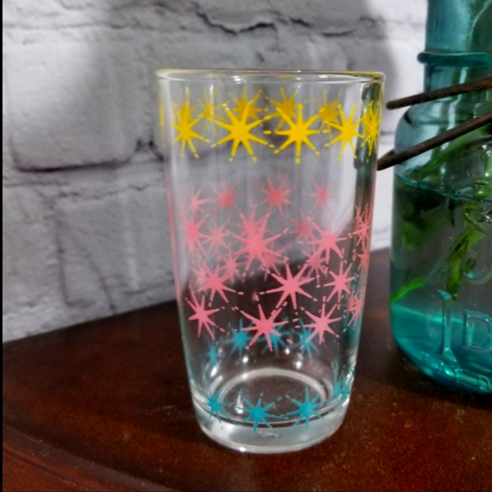 Pastel Atomic Starburst Juice Glass
